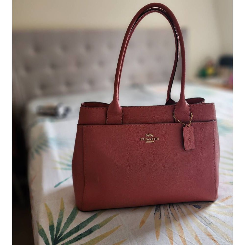 Coach Casey Bag #F31474 Casey Crossgrain Pink Leather purse